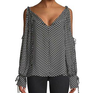 Milly Polka Dot-Print Silk Top Size XS